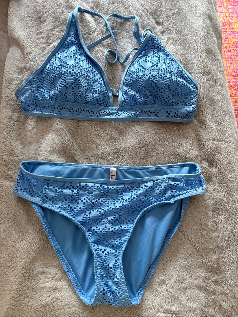 Desigual Sky Blue Eyelet Two-Piece Bikini